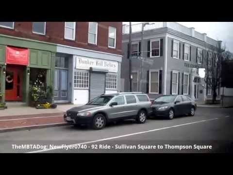 TheMBTADog: MBTA Bus 92 Ride - ASEEMBLY SQUARE to DOWNTOWN BOSTON via CHARLESTOWN [New Flyer 0740]