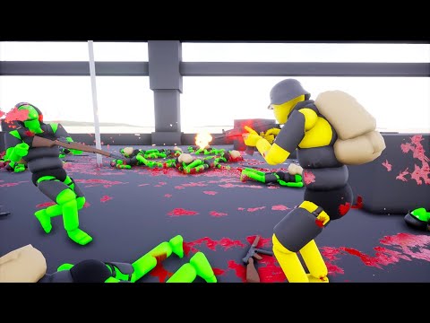 Green Team VS Yellow Team - AI Battles with Active Ragdoll Physics! - MANTA'S WARBOX NPC [Warbox]