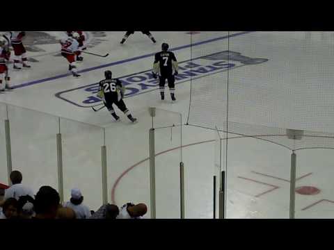 Pittsburgh Penguins coming onto the ice for the 2nd period E