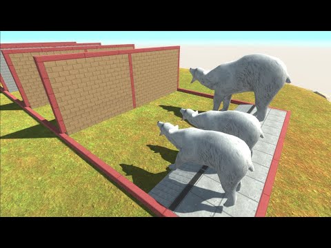 Dinosaur vs Polar BEAR Race Through Blocks - Animal Revolt Battle Simulator