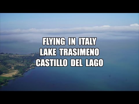 Flying around Lake Trasimeno, Umbria, Italy