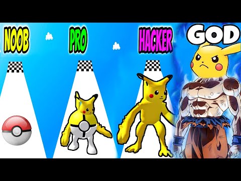 Pokeyball Run in NOOB vs PRO vs HACKER vs GOD (Level 1 - 25)