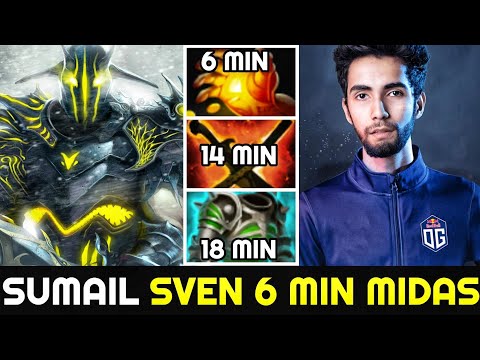 SUMAIL Unkillable Sven - Insane Farming Speed with First Item 6Min Midas 7.26 Dota 2