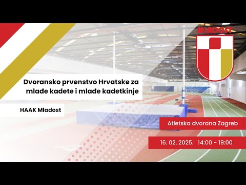 Dvoransko prvenstvo hrvatske za mlađe kadete i mlađe kadetkinje 2025 [LIVE] [Atletika]