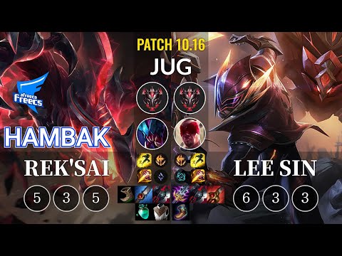 AF HamBak Rek'Sai vs Lee Sin Jungle - KR Patch 10.16