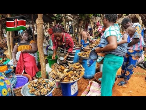 Rural African Village Market Day in kakuma Refugee Camp Turkana kenya