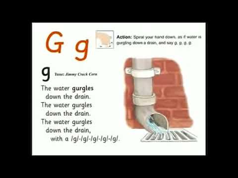 UK School Primary One Jolly Phonics Song Gg - The Water Gurgles Down the Drain