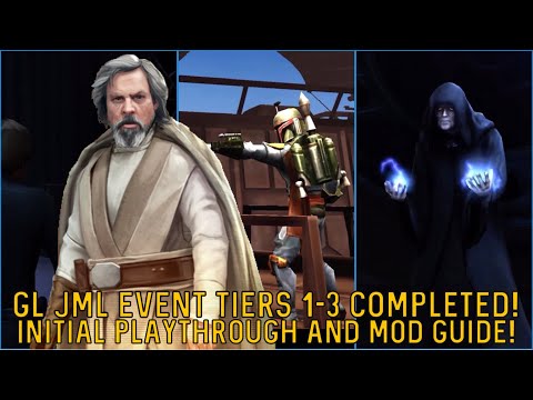 GL Jedi Master Luke Skywalker EVENT Tiers 1-3 COMPLETED! | Playthrough and Mod Guide | SWGoH F2P