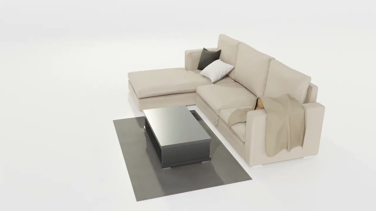 Kanapa i stolik kawowy Model 3D