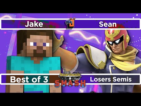 Sean (Captain Falcon) vs Jake (Steve) - Losers Semis - Boardwalk Smash #32 - SSBU