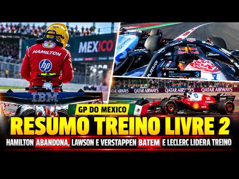 HAMILTON ABANDONA! VERSTAPPEN E LAWSON SE ESTRANHAM E LECLERC LIDERA | F1 GP DO MEXICO