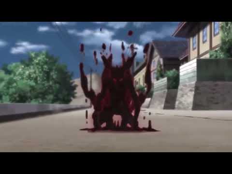 Kurama punches Sakura