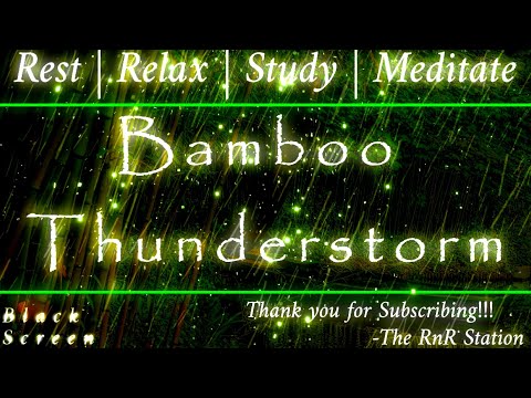 Bamboo Thunderstorm - 12 Hours Black Screen, Bamboo Wind Chimes, Thunder, Rain, & Wind