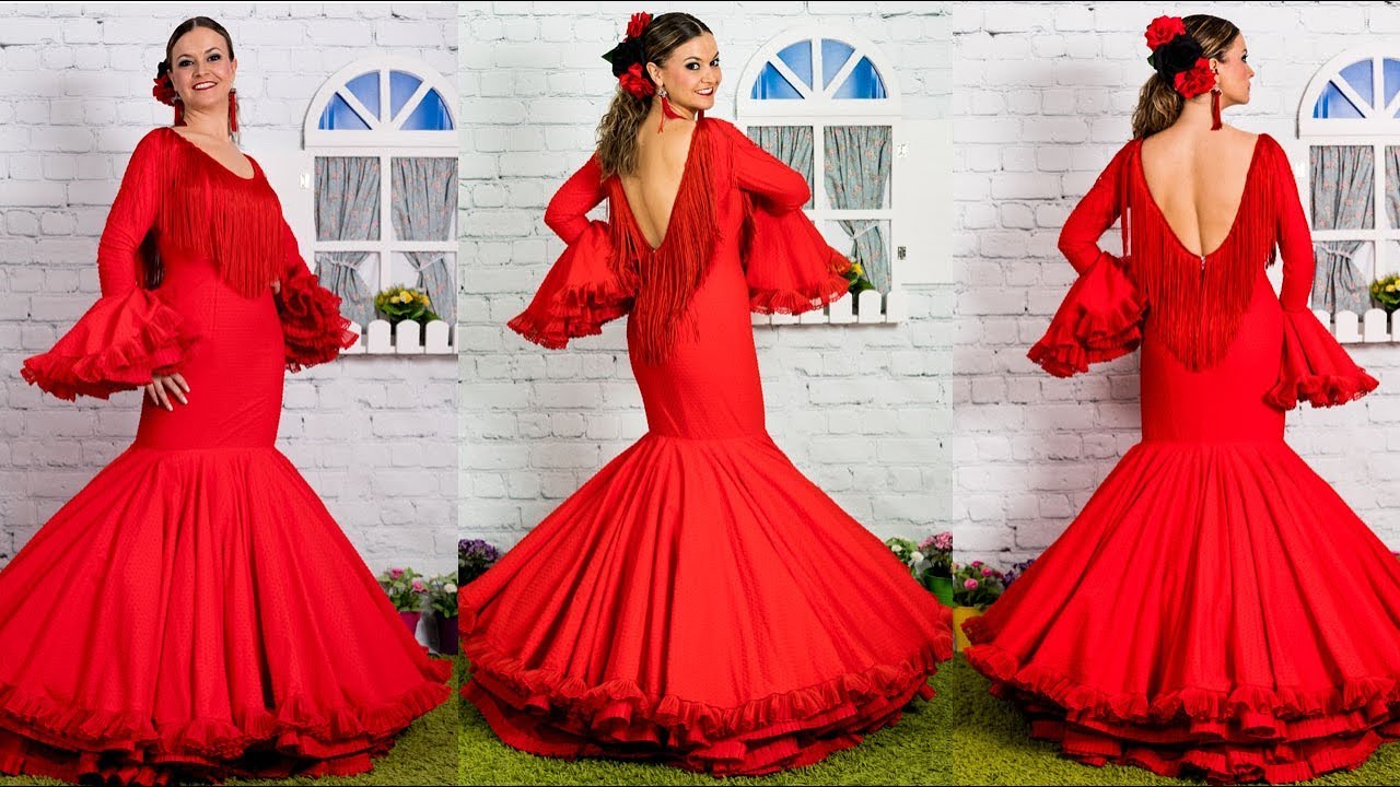 Vestido flamenco de mujer clavel 1ª parte