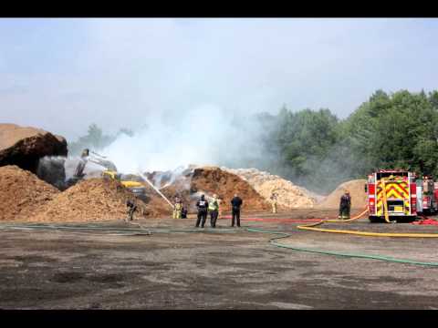 Pictures at the 2nd Alarm Bulk Mulch Fire Incident in Farmington NH