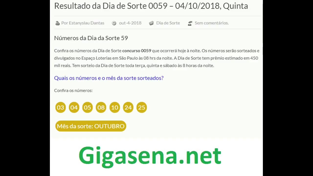 Dia de Sorte 59 - Gigasena.net
