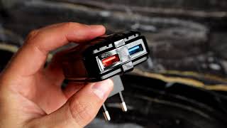 Сетевое зарядное устройство MOXOM 2в1 Lightning 2USB/2.4A/QС 3.0/ Fast Charging/ Auto-id/ LED (MX-HC35) черный