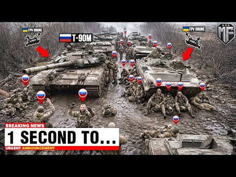 Russian Massive Tank Convoy Get Caught By Ukrainian Drones Ambush - Then THIS Happened...
