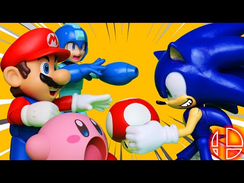 MARIO VS SONIC! Super Smash Bros. Stop Motion Animation [4K]