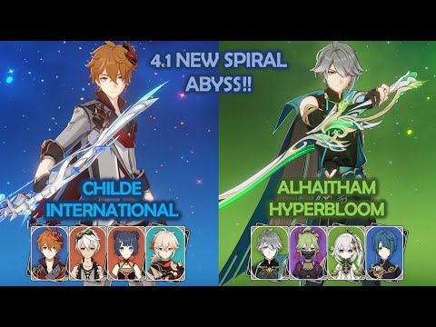 NEW 4.1 Spiral Abyss! Childe International & Alhaitham Hyperbloom Genshin Impact