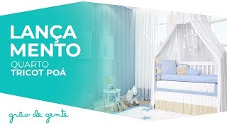 Quarto de Bebê Tricot Poá Azul - Grão de Gente