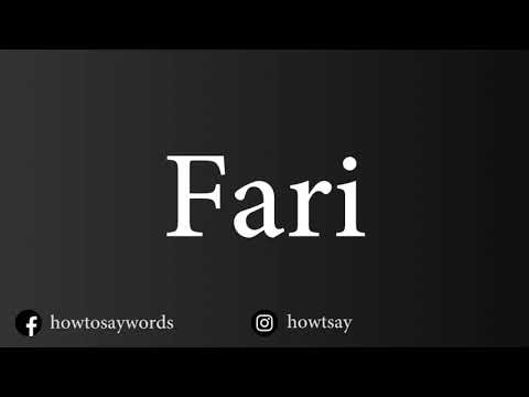 How To Pronounce Fari