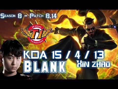 SKT T1 Blank XIN ZHAO vs NOCTURNE Jungle - Patch 8.15 KR Ranked