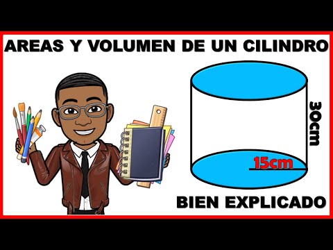 Area lateral total y volumen de un cilindro | Area o superficie