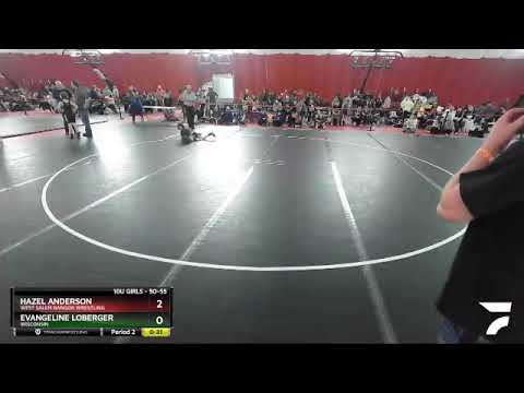 50-55 Lbs Semifinal - Evangeline Loberger, Wisconsin Vs Hazel Anderson, West Salem Bangor Wrestlin