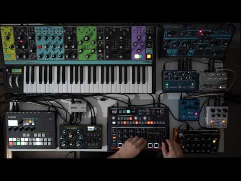 Analog synth jam w/ Dreadbox Typhon & Abyss, Moog Matriarch & Minitaur, DrumBrute Impact, effects