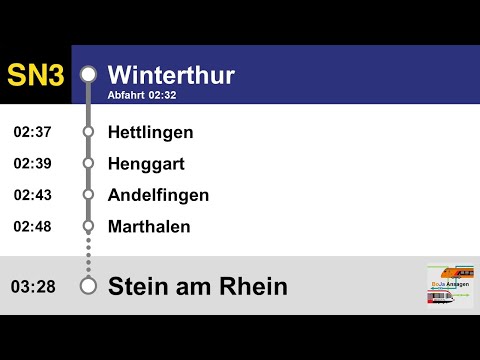 Thurbo/THB Ansagen I SN3 Winterthur - Stein am Rhein I BoJa Ansagen