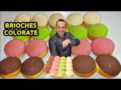 🌈BRIOCHES COLORATE🌈-con massa craquelin -facilissime e fatte totalmente a mano-corso di pasticceria