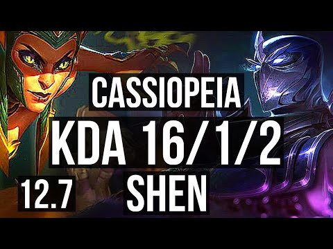 CASSIOPEIA vs SHEN (TOP) | 16/1/2, 10 solo kills, Legendary, 1.3M mastery | EUW Master | 12.7