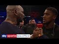 DILLIAN WHYTE & ANTHONY JOSHUA FACE OFF AFTER DEREK CHISORA KNOCK OUT!