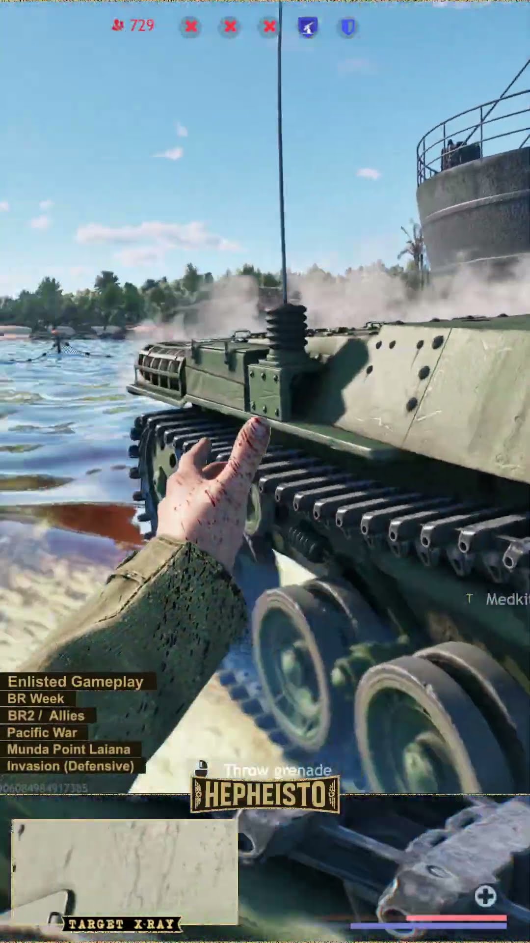 Engineer eliminates Tank Ho-I with Explosion Pack