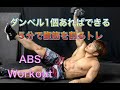 ダンベル１個で１日１回確実に腹筋を割る為の５分間[ABS Workout]