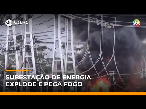 Subestação de energia explode em Embu-Guaçu (SP); bombeiros combatem incêndio | #SBTManhã