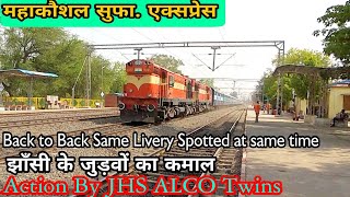 preview picture of video 'Highspeed Action of Mahakaushal Express in Adhartal/Jabalpur || Back to Back JHS Awesome Livery Spot'