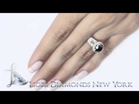 BDR-SOLD-035 - 3.29 Ct. Natural Black Diamond Engagement Ring 18k Gold Pave Halo Vintage Style