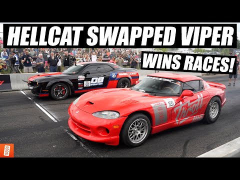 World's First Hellcat Redeye Swapped Dodge Viper at Roadkill Nights 2022