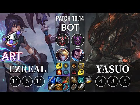 RJ Art Ezreal vs Yasuo Bot - KR Patch 10.14