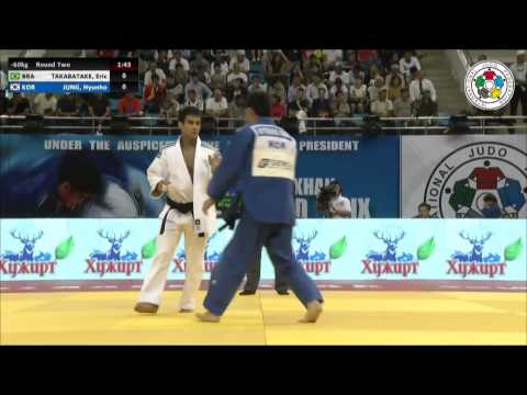 Eric TAKABATAKE (BRA) Vs Hyunho JUNG (KOR) - Judo Grand Prix Ulaanbaatar 2014 [-60kg]