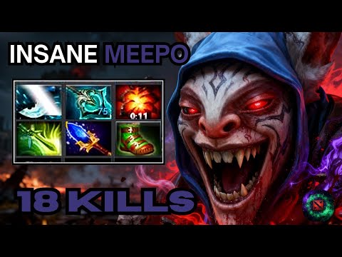 Dota 2 Meepo 18 Kills Mid Lane Rampage! Insane Micro Control and Brutal Domination