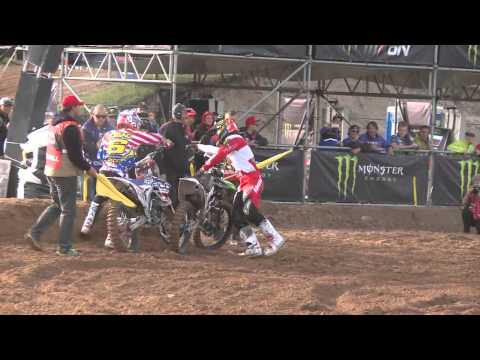 Eli Tomac crashes at the 2014 Motocross of Nations Saturday Qualifying in Latvia
