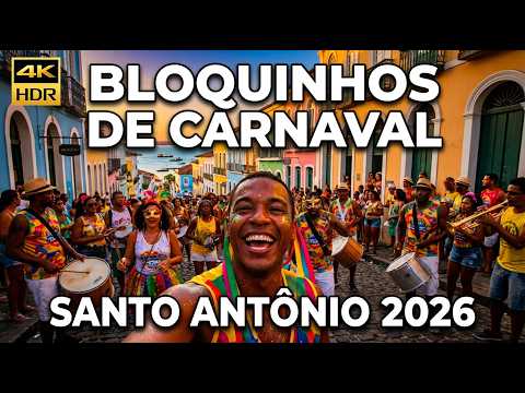 Bloquinhos de Carnaval SANTO ANTÔNIO ALÉM DO CARMO SALVADOR 2026 🇧🇷 | Pré-Carnaval 4K HDR (06/02)