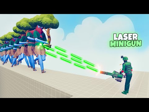 NEW LASER MINIGUN vs EVERY FACTION | TABS Totally Accurate Battle Simulator