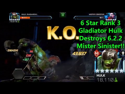 6 Star Rank 3 Gladiator Hulk Vs Act 6.2.2 Mister Sinister Boss Fight