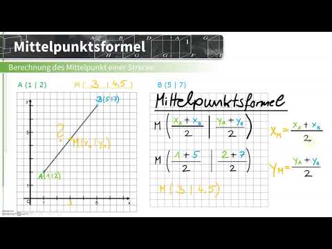Berechnung des Mittelpunktes mit der Mittelpunktsformel