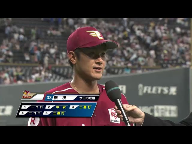 イーグルス銀次選手ヒーローインタビュー 2014/6/29 ファイターズ対イーグルス
