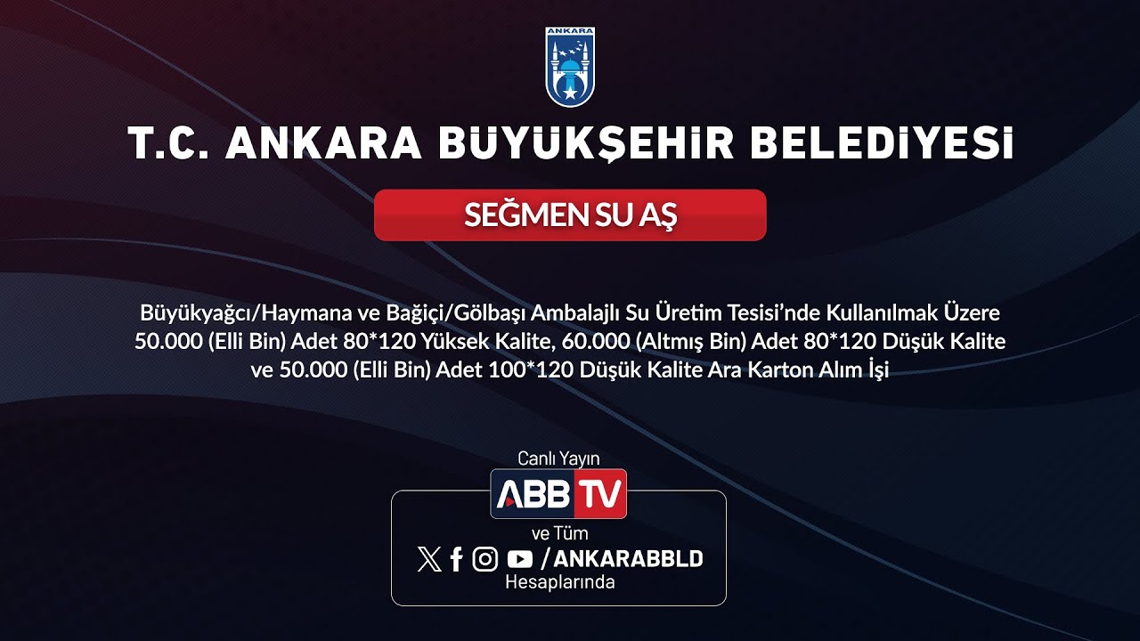 SEĞMEN SU AŞ - 3 Kalem Ara Karton Alımı İşi